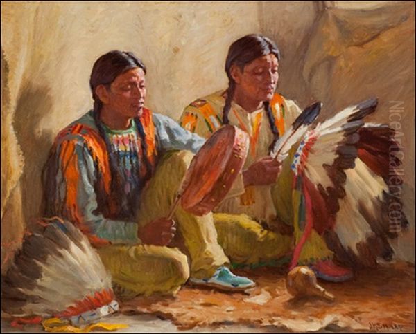 Ancient Songs Oil Painting by Joseph Henry Sharp