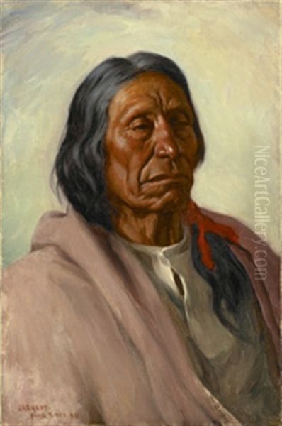 Red Cloud, Oglala Sioux Oil Painting by Joseph Henry Sharp