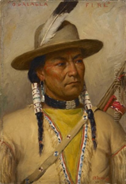 Ogalalla Fire Oil Painting by Joseph Henry Sharp