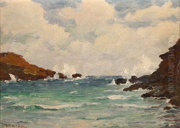 Rough Outside The Bay - Honolulu Oil Painting by Joseph Henry Sharp