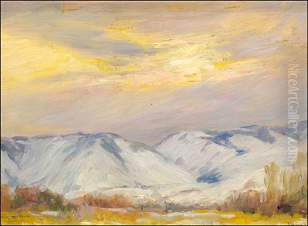 A Winter Afternoon, Big Horn Mountains, Wyoming Oil Painting by Joseph Henry Sharp