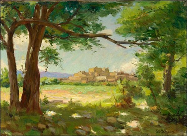 South Pueblo, Taos, New Mexico Oil Painting by Joseph Henry Sharp