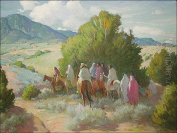 Rabbit Hunters - Taos Indians by Joseph Henry Sharp