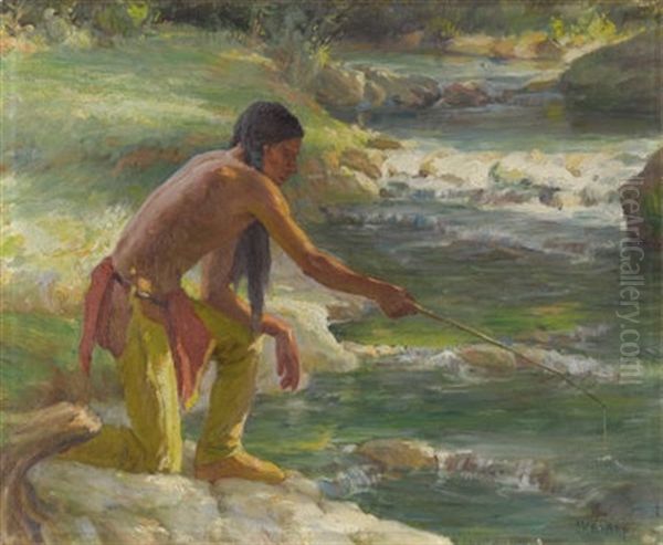 Taos Fishing Trip by Joseph Henry Sharp