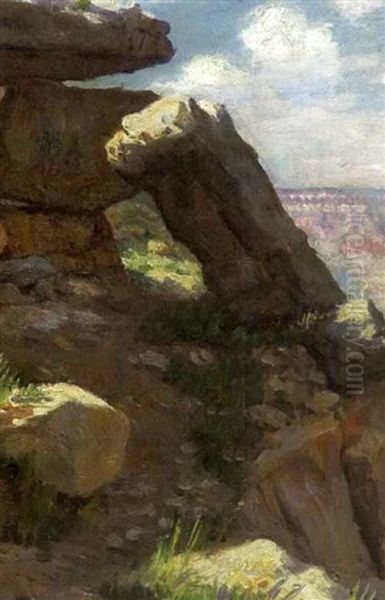 Rocks, Grand Canyon, Arizona Oil Painting by Joseph Henry Sharp