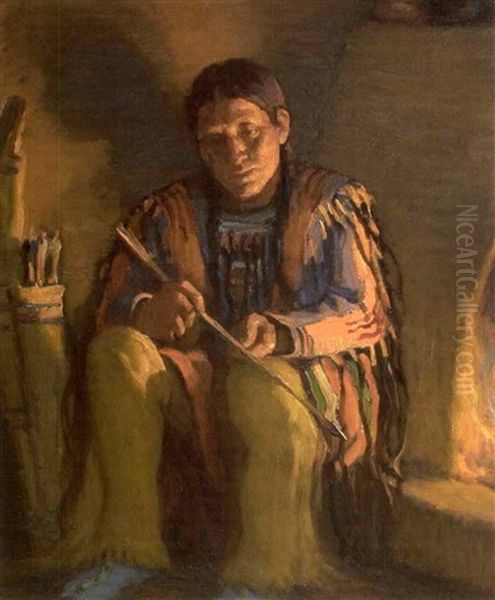 The Arrow Maker, Taos by Joseph Henry Sharp