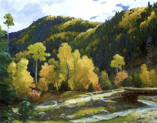 Aspens In Hondo Creek In October by Joseph Henry Sharp