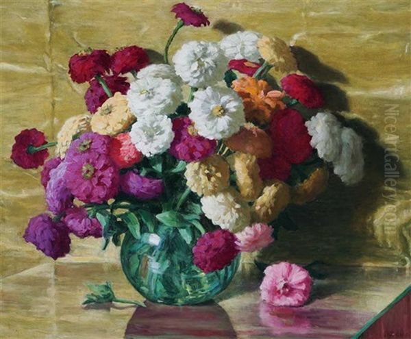 Zinnias by Joseph Henry Sharp