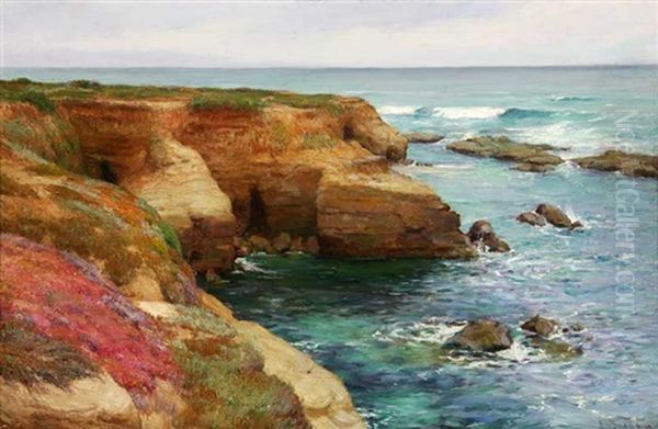 Rocky Coastal At La Jolla by Joseph Henry Sharp