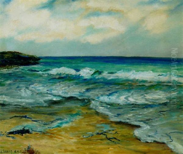 Waves On The Shore Oil Painting by Joseph Henry Sharp