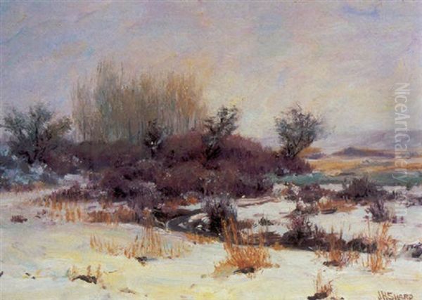 Shoshone Reservation, Mud River Oil Painting by Joseph Henry Sharp