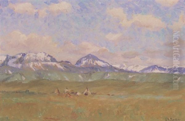 Continental Divide - Blackfeet Reservation Oil Painting by Joseph Henry Sharp