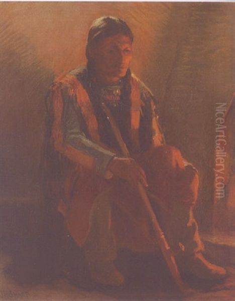 Portrait Of An Indian by Joseph Henry Sharp