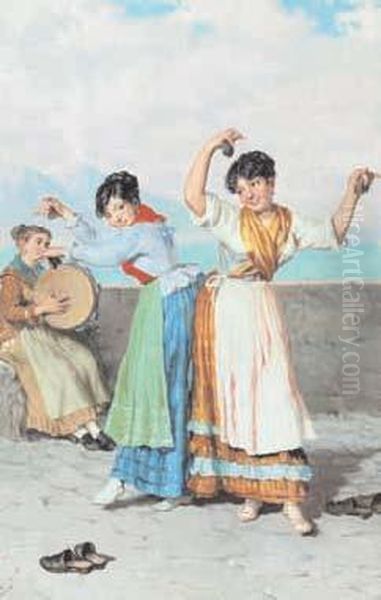 La Tarantella Oil Painting by Michele Bracci