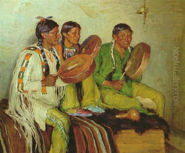 Hunting Song - Taos Indians by Joseph Henry Sharp