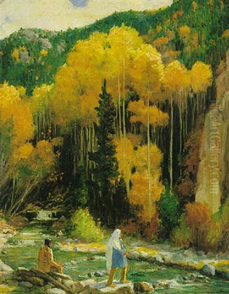 Taos Creek by Joseph Henry Sharp