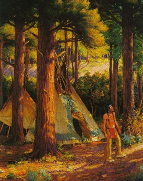 Camp In The Pines by Joseph Henry Sharp