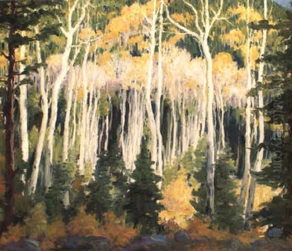 Aspens At Hondo by Joseph Henry Sharp