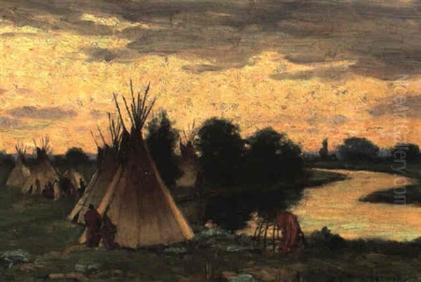 On The Little Big Horn Oil Painting by Joseph Henry Sharp