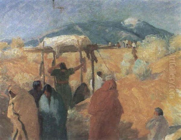 Taos Burial Scene by Joseph Henry Sharp