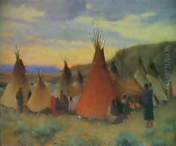 Evening On Crow Reservation, Montana by Joseph Henry Sharp