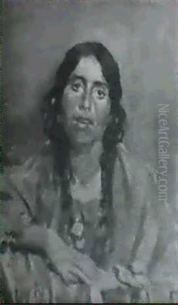 Indian Maiden Oil Painting by Joseph Henry Sharp