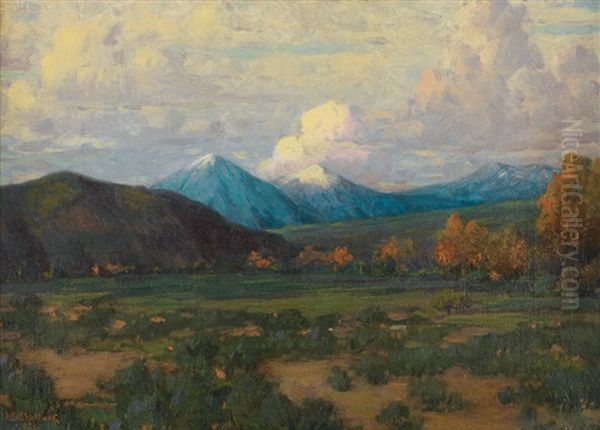 View Of The White Mountains, New Hampshire Oil Painting by Aaron Draper Shattuck