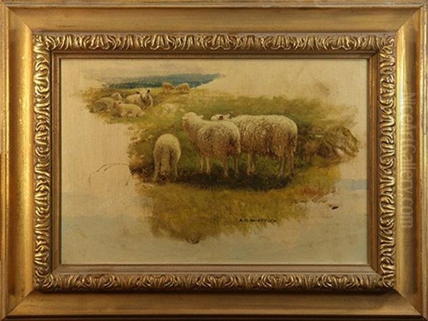 Sheep In The Field by Aaron Draper Shattuck