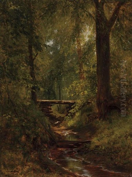 Woodland Interior Oil Painting by Aaron Draper Shattuck