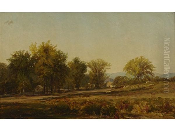 Landscape With Trees And Cottage by Aaron Draper Shattuck