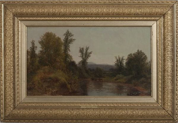 The Housatonic River At Great Barrington Oil Painting by Aaron Draper Shattuck