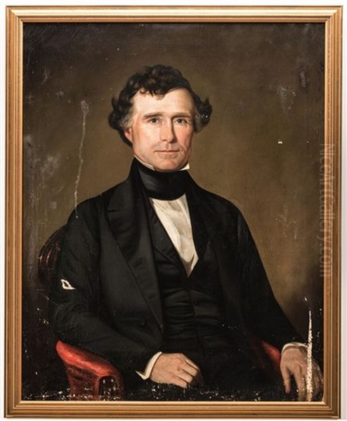 Portrait Of A Gentleman, Poss. Franklin Pierce Oil Painting by Samuel M. Shaver