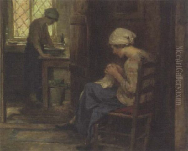 Sisters Oil Painting by Arthur Winter Shaw