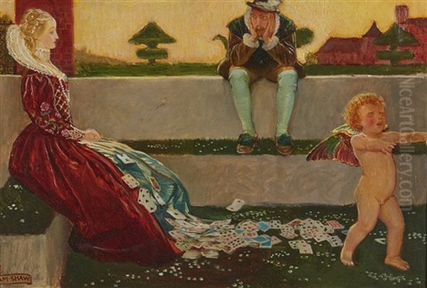 Cupid And Campaspe Oil Painting by John Byam Shaw