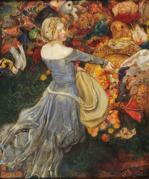 Goblin Market Oil Painting by John Byam Shaw