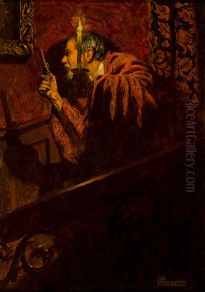 Man On Stairway by John Byam Shaw