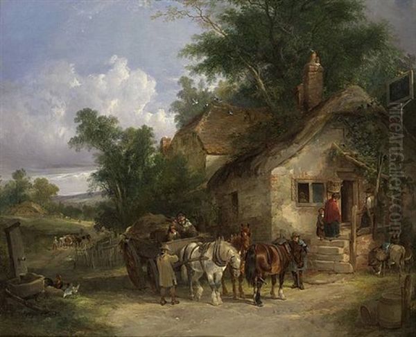 By The Window Oil Painting by William Shayer the Elder