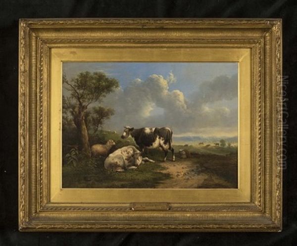 In The Meadows Oil Painting by William Shayer the Elder