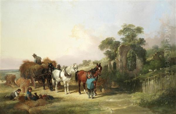 The Final Days Of Harvest Oil Painting by William Shayer the Elder