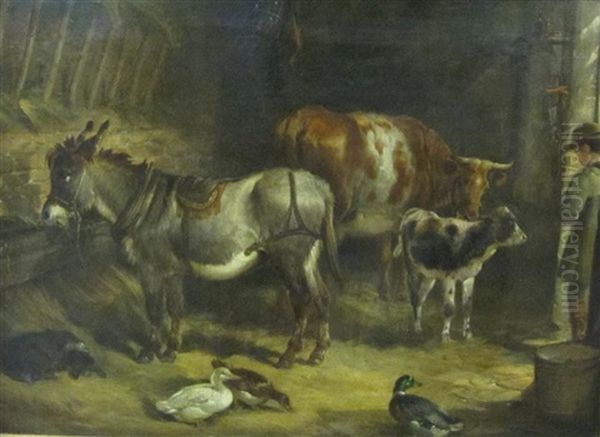 In A Stable Oil Painting by Charles Shayer