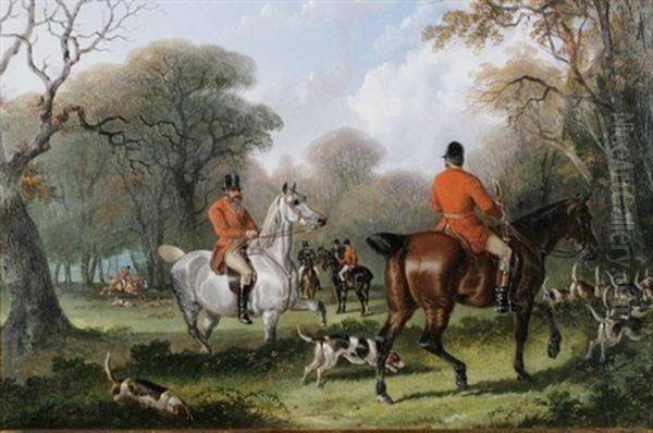 Hunting Scene Oil Painting by Charles Shayer