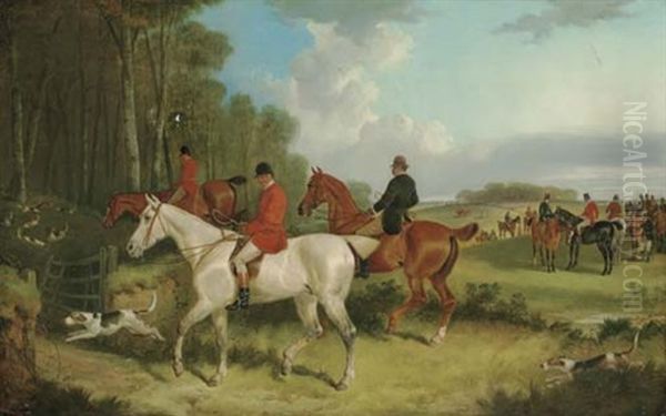 Huntsmen Going Into Cover Oil Painting by Charles Shayer