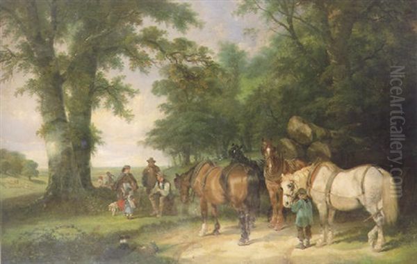 The Timber Wagon Oil Painting by Charles Shayer