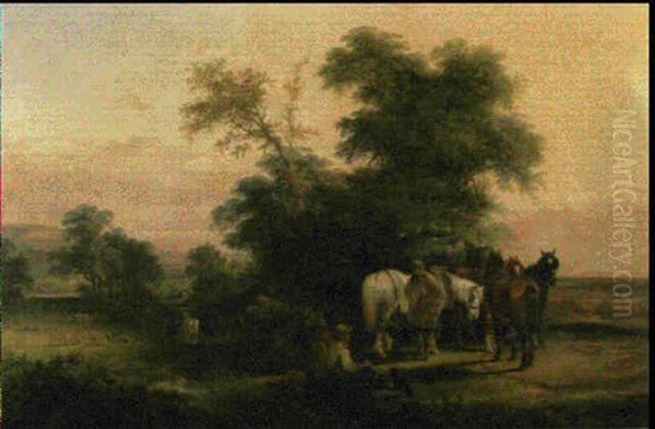 The Timber Waggon Oil Painting by Charles Shayer