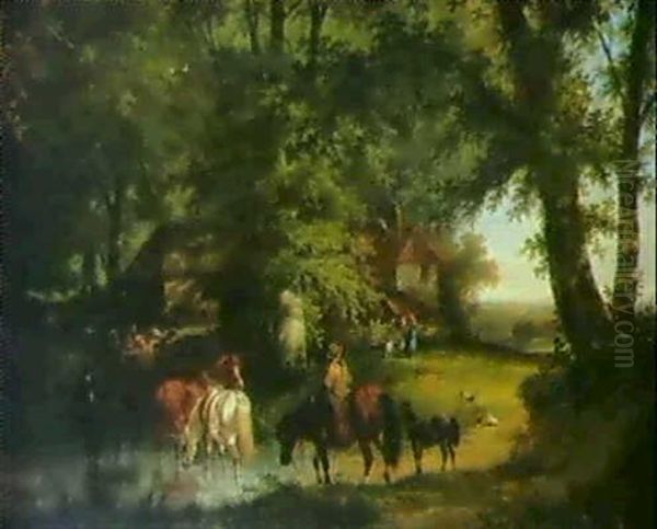 Evening, The Day's Work Over Oil Painting by Charles Shayer