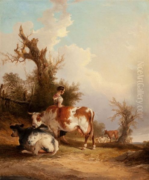 Near The New Forest, Hampshire Oil Painting by William Joseph Shayer