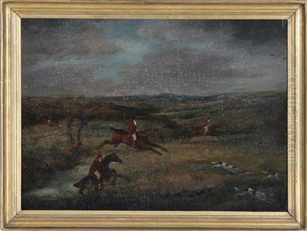 Foxhunting Scenes (2 Works) Oil Painting by William Joseph Shayer