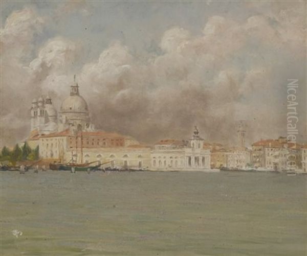 The Venetian Lagoon With La Santa Maria Della Salute Oil Painting by Thomas Frederick Mason Sheard