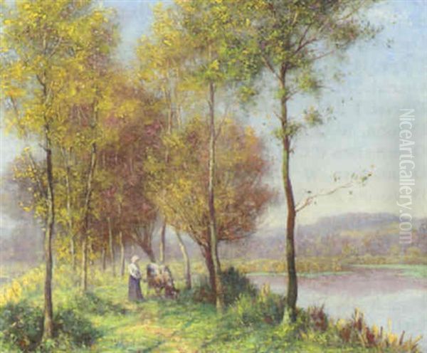 By The River Oil Painting by Thomas Frederick Mason Sheard