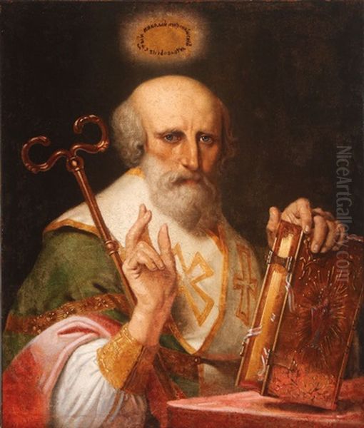 Saint Nicholas Oil Painting by Vasily Kuzmich Shebuyev